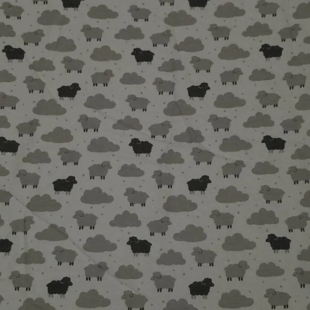 Carter's Gray White Sheep Clouds Receiving Blanket Lovey Security 100% Cotton